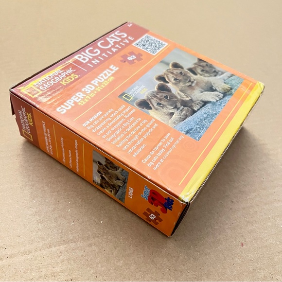 National Geographic Puzzle Kids Amazing Animals Lion Cubs 63 Piece 3D Jigsaw - Picture 11 of 14